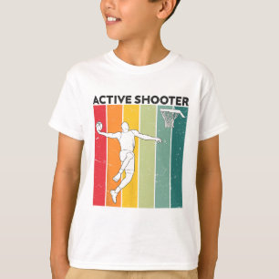 Active Shooter Sketll Player Retro Vintage Sunset T-Shirt