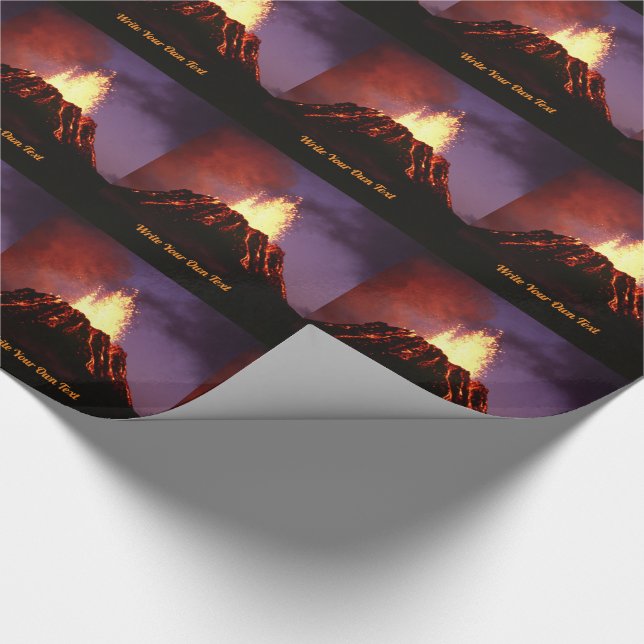 Active Volcano - Write Your Own Text Wrapping Paper (Corner)
