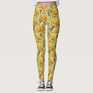 Active Wear Carnation Charm Gifts For Girlfriend Leggings