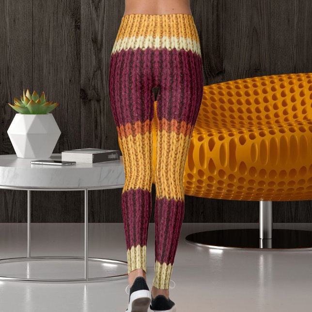Active Women Knit Blanket Texture Graphic Pattern Leggings (Creator Uploaded)