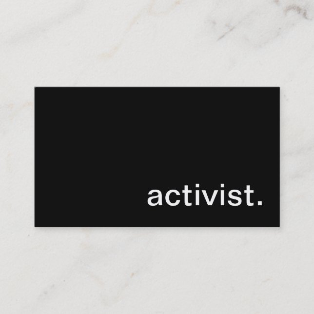 Activist Business Card (Front)