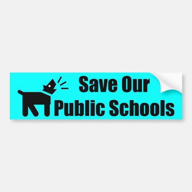 Activist Dog: Save Our Public Schools Bumper Sticker (Front)