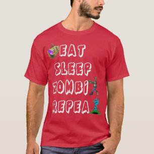 Activities Halloween Holiday Eat No Sleep Zombie R T-Shirt