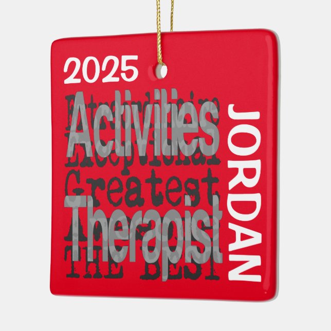 Activities Therapist Extraordinaire CUSTOM Ceramic Ornament (Left)