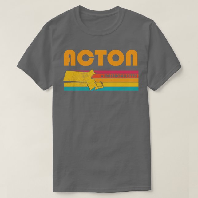 Acton Massachusetts Vintage Distressed Souvenir T-Shirt (Design Front)