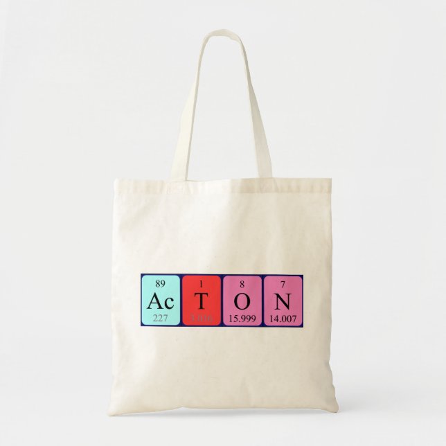 Acton periodic table name tote bag (Front)