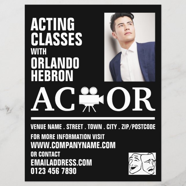 Actor, Acting Classes Advertising Flyer (Front)