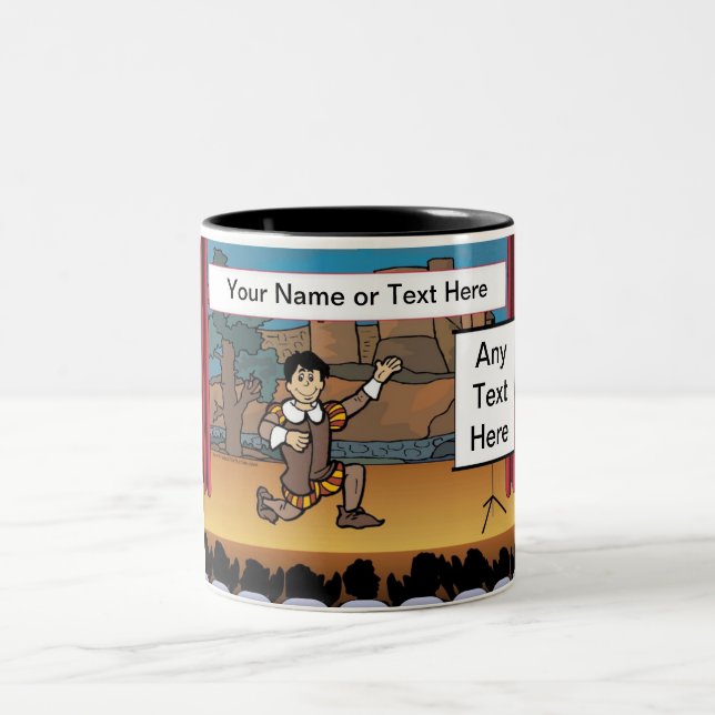 Actor Cartoon by PrintedPerfection.com Two-Tone Co Two-Tone Coffee Mug (Center)