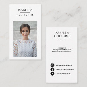 Actor Dancer Model Vertical Photo Social Media Business Card