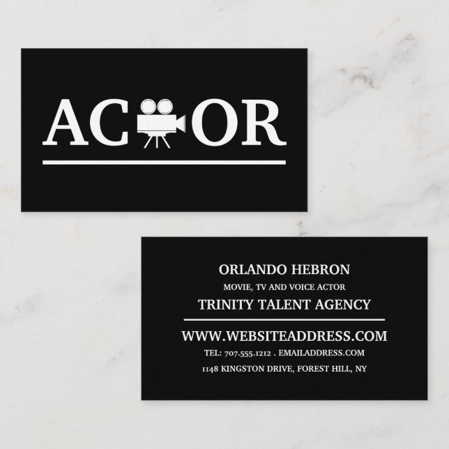 Actor, Film Production Business Card (Front/Back)
