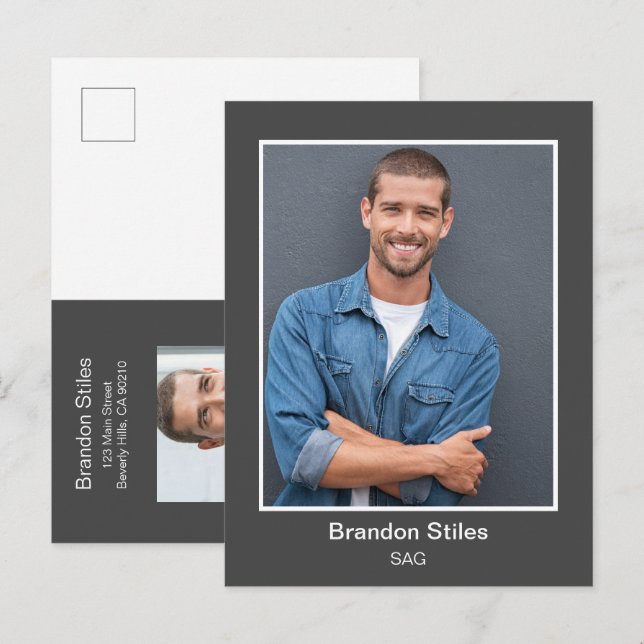 Actor Headshot Photo Postcard (Front/Back)