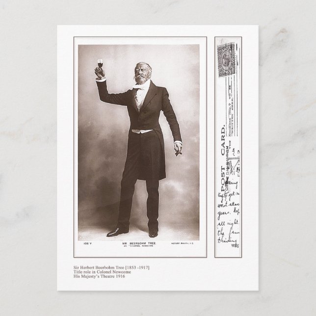 Actor Herbert Beerbohm Tree Postcard (Front)