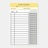 Actor Line Notes chart