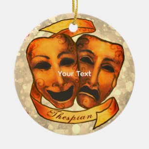 Actor Masks Ceramic Tree Decoration