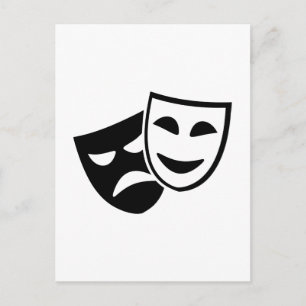 Actor masks postcard