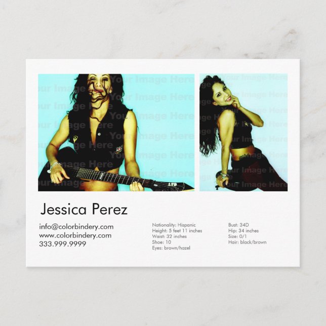 Actor/Model 2 Shot Headshot Card (Front)