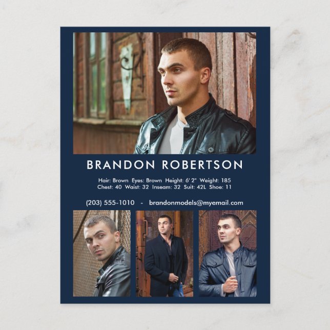 Actor Model 4 Photo Comp/Zed Template Promotional Postcard (Front)