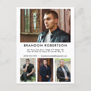 Actor Model 4 Photo Template Promotional Postcard