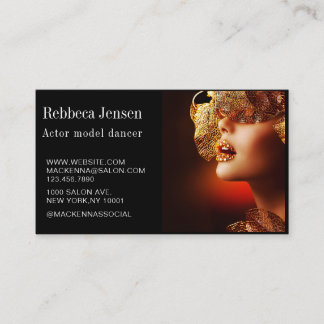 Actor model dancer photo trendy contemporary bold  business card