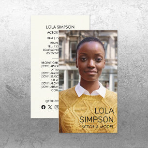 Actor Model Entertainment Professional Photo Business Card