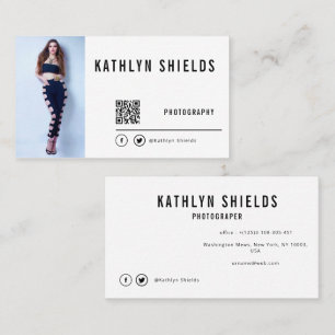 Actor model minimalist photo trendy business card