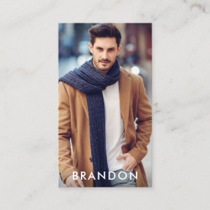 Actor Model Photo Modern Blk W Business Card