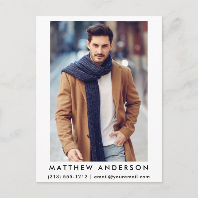 Actor Model Photo Postcard - Wht (Front)