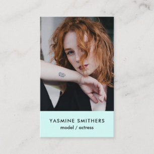 Actor Model Singer Dancer SOCIAL Mint Green Photo Business Card