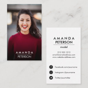 Actor Models Dancer Photo Social Media Icons Business Card