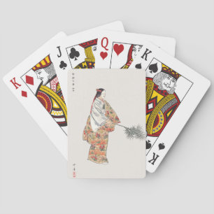 Actor play Hanjo japan art painting Kogyo Tsukioka Playing Cards