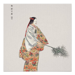 Actor play Hanjo japan art painting Kogyo Tsukioka Poster