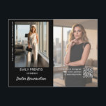 Actor Promo Card | 3 Photo Composite Postcard<br><div class="desc">These actor promo cards are the perfect way to announce your latest projects to agents, fans, and supporters. Featuring one photo on the front, and two additional on the back, edit the text fields with your details for a customized promo postcard for actors. To generate the QR code, copy and...</div>