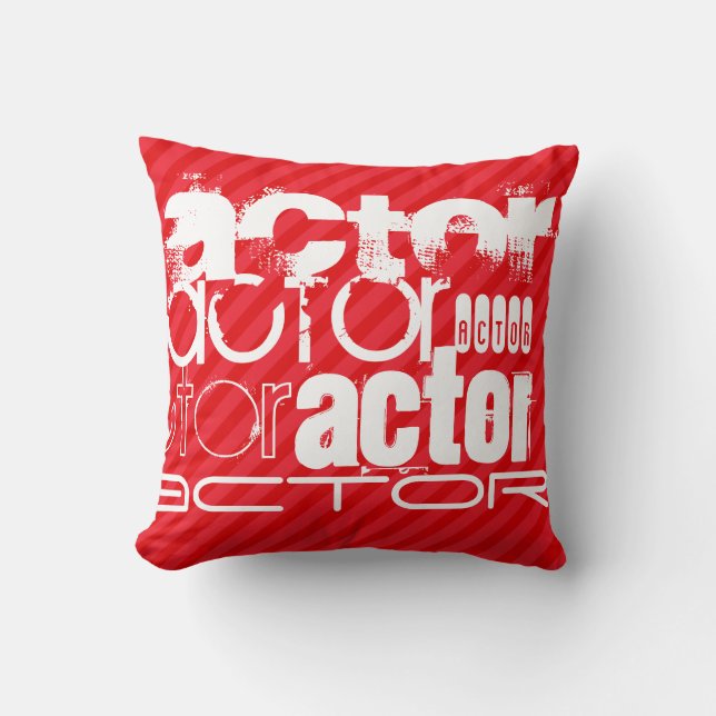 Actor; Scarlet Red Stripes Cushion (Front)