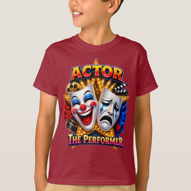 Actor - The Performer Boy's Dark T-Shirt (Front)