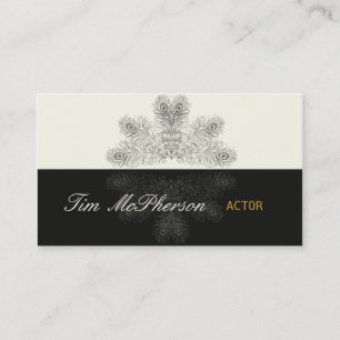 Actor Trendy Peacock Feathers Business Card