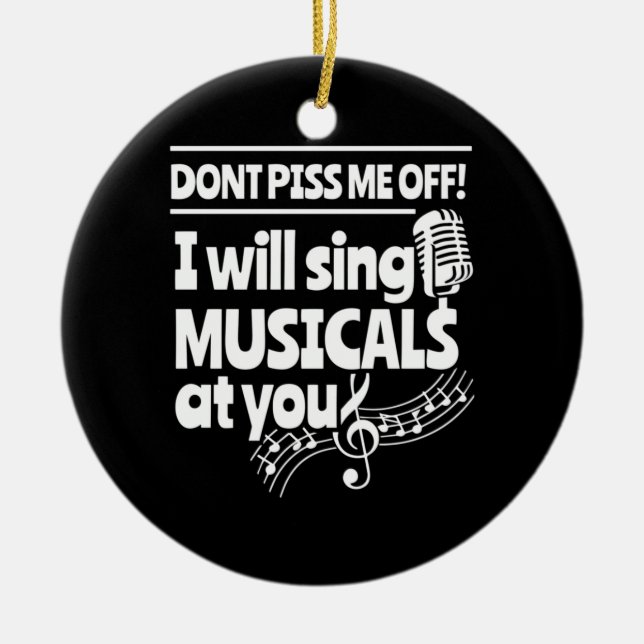 Actor Will Sing Musicals At You Ceramic Tree Decoration (Front)