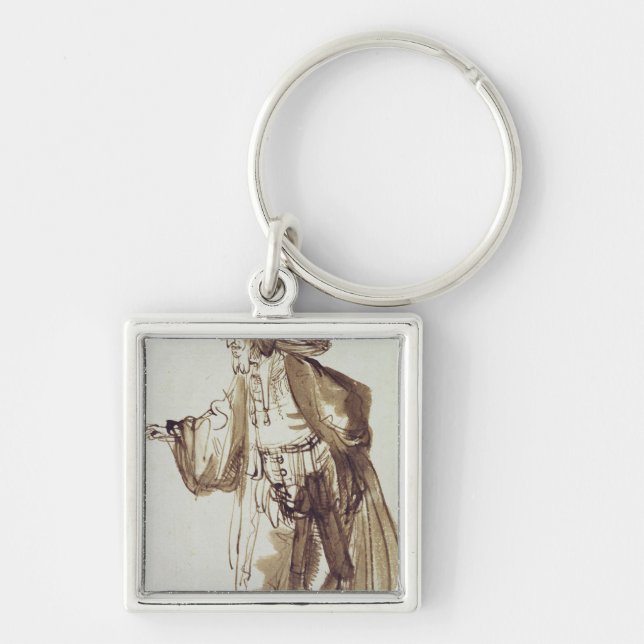 Actor with a Broad-rimmed Hat Key Ring (Front)
