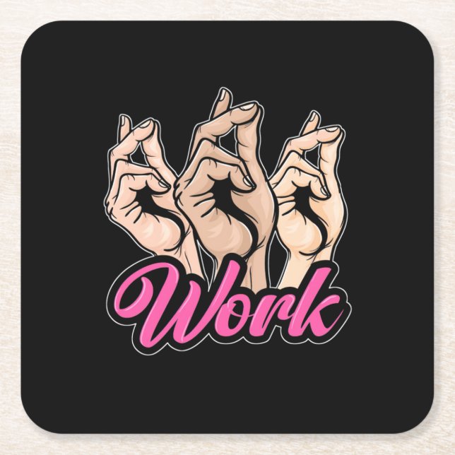 Actor Work Square Paper Coaster (Front)