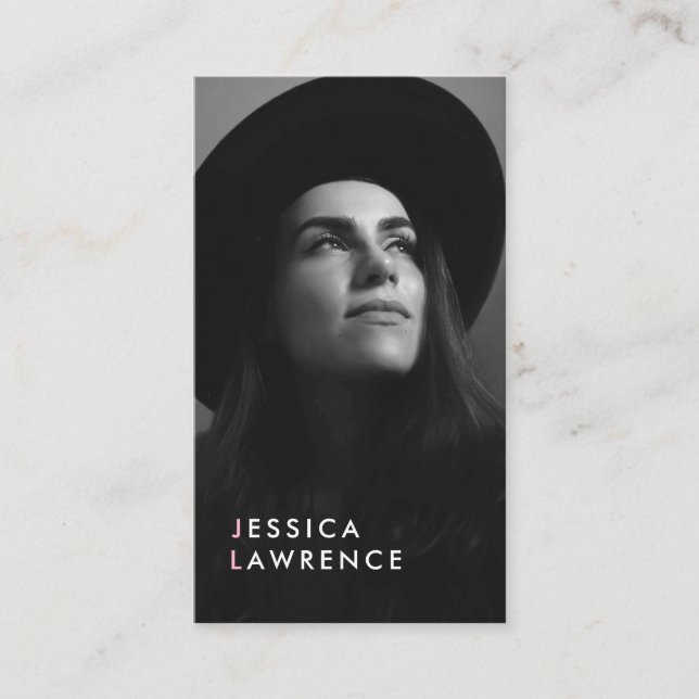 Actors models headshot photo modern photography business card (Front)