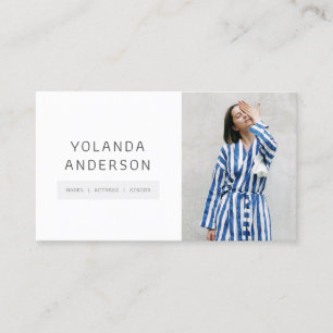 Actors models photo modern white fashion stylists business card