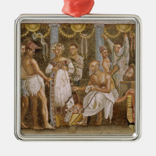 Actors rehearsing for a Satyr play, c.62-79 AD Metal Tree Decoration