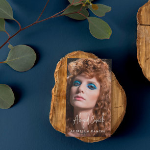 Actress Model Headshot Calligraphy Name Business Card