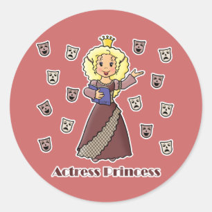 Actress Princess Classic Round Sticker