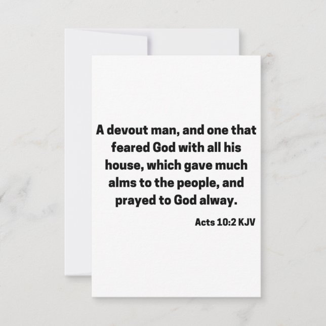 Acts 10:2 KJV Bible Scripture Greeting Card (Front)