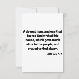 Acts 10:2 KJV Bible Scripture Greeting Card