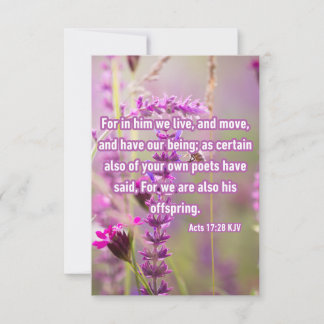 Acts 17:28 KJV Bible Verse Pic Greeting Card