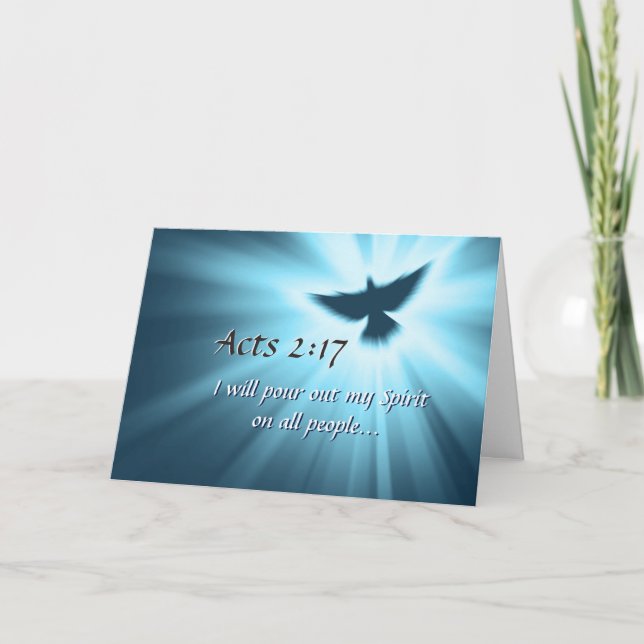 Acts 2:17 I will pour out My Spirit, Bible Verse Card (Front)