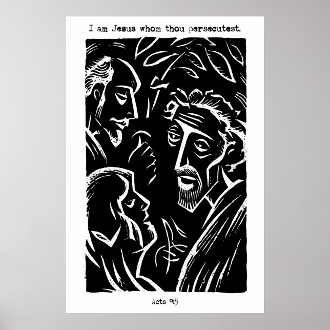 Acts 9 5 Art Print I Am Jesus Scripture Poster in (Front)