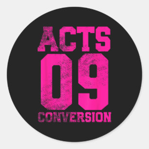 Acts 9 Conversion Bible Chapter Jersey Design Classic Round Sticker