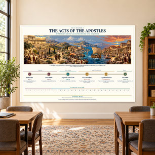 Acts Bible Timeline, Sunday School 54 x 36 in Photo Print